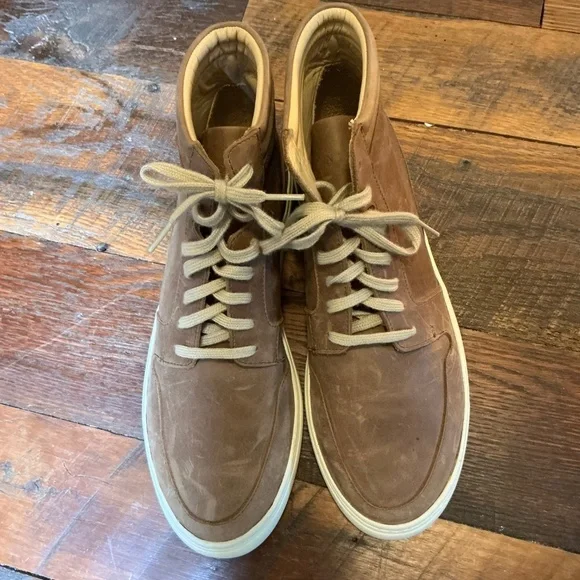 Nisolo Everyday Mid Top Men’s Sneakers Tobacco Brown Leather Size 9.5 - Picture 4 of 12